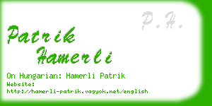 patrik hamerli business card